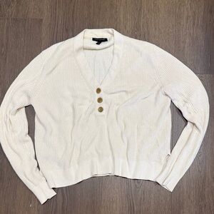 Banana Republic Factory Light Cream V-Neck Sweater